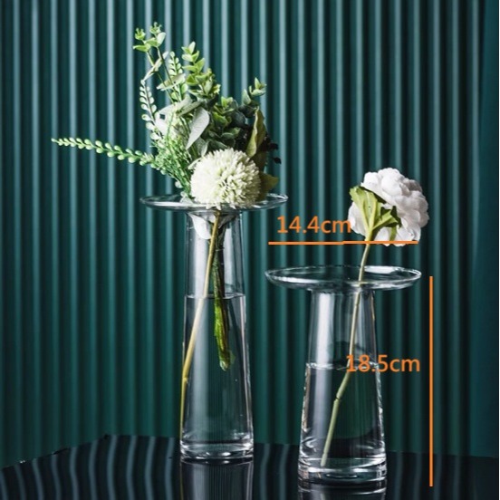 【巨路生活】北歐透明玻璃 水養花瓶 家居擺飾 幹花鮮花  插花花瓶-細節圖2