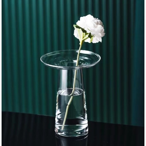 【巨路生活】北歐透明玻璃 水養花瓶 家居擺飾 幹花鮮花  插花花瓶-細節圖4