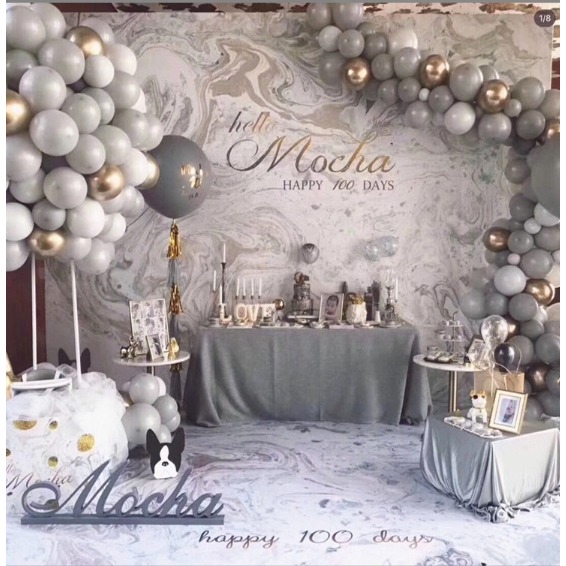 【巨路生活】氣球套組 灰色氣球花環套裝-細節圖2