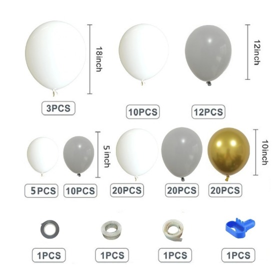 【巨路生活】氣球套組 灰色氣球花環套裝-細節圖4