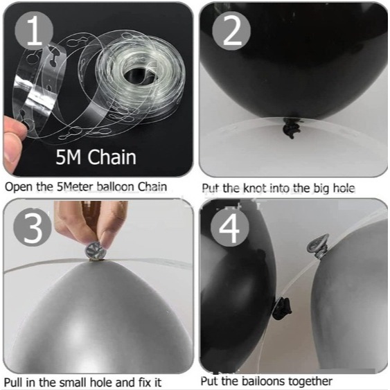 【巨路生活】氣球套組 灰色氣球花環套裝-細節圖6