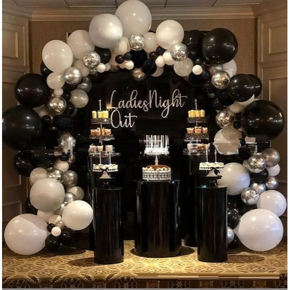 【巨路生活】氣球套組 黑白銀氣球套組 派對裝飾用品-細節圖3