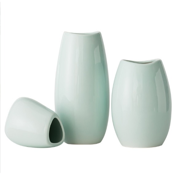 【巨路生活】陶瓷花瓶 青瓷花瓶 家居客廳擺件-細節圖9