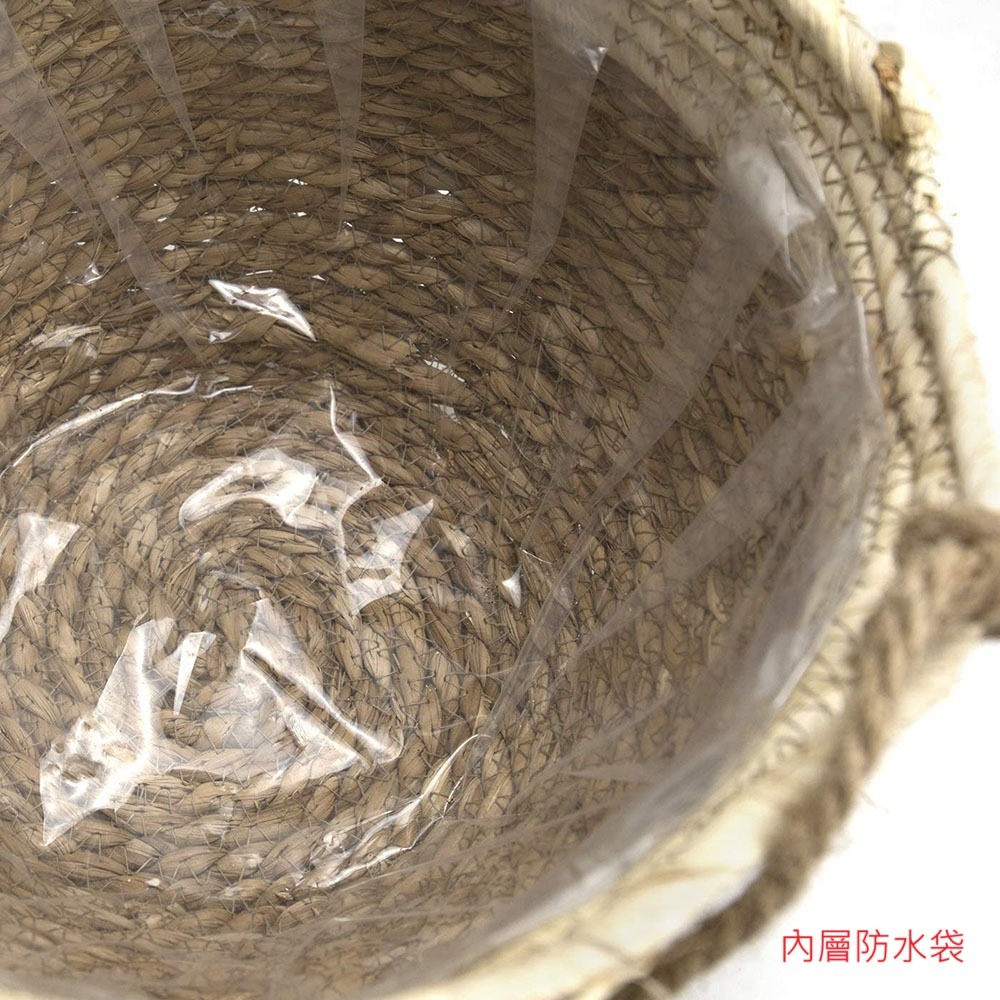 【巨路生活】竹編吊盆 藤編織雙層吊籃花盆-細節圖5