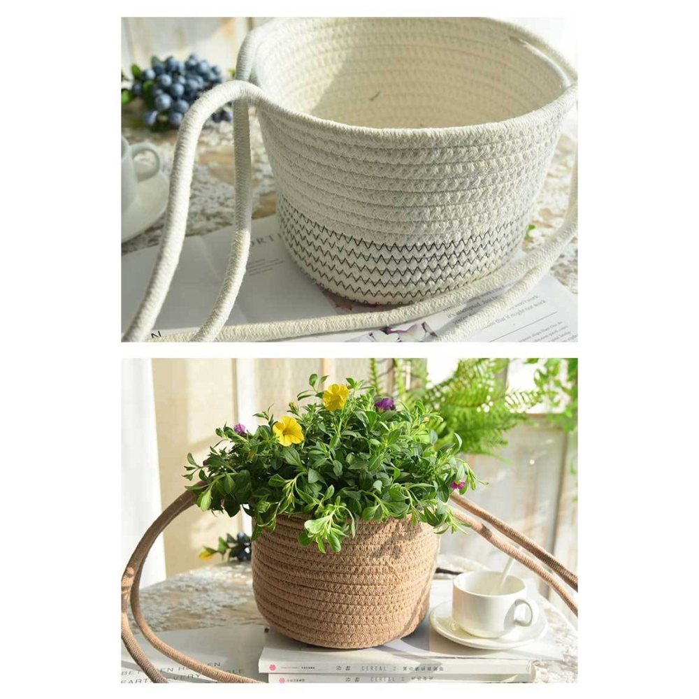 【巨路生活】花盆吊籃  麻繩吊籃  懸吊花盆綠植盆栽 植物花吊籃-細節圖6