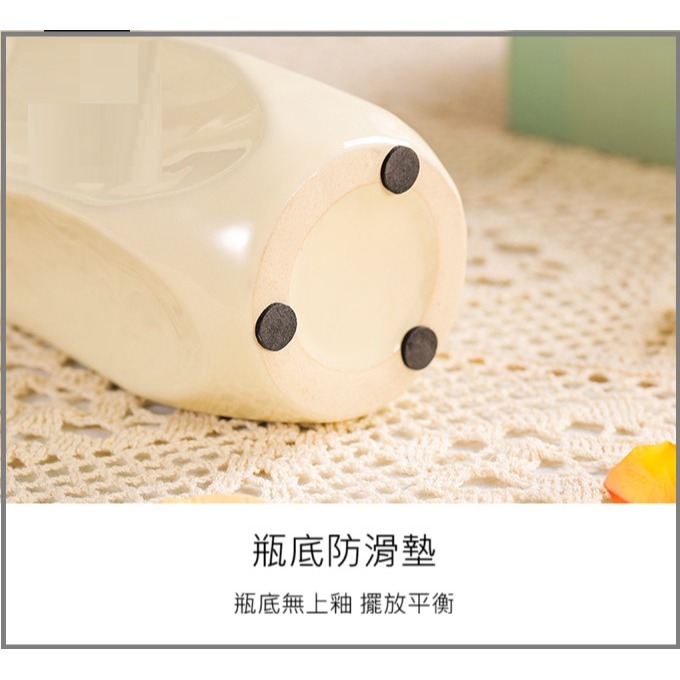 【巨路生活】陶瓷花瓶 象牙白 × 銀黑鏡面  現代藝術 × 質感居家花瓶-細節圖6