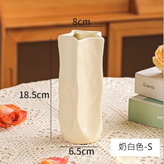 【巨路生活】陶瓷花瓶 象牙白 × 銀黑鏡面  現代藝術 × 質感居家花瓶-規格圖8