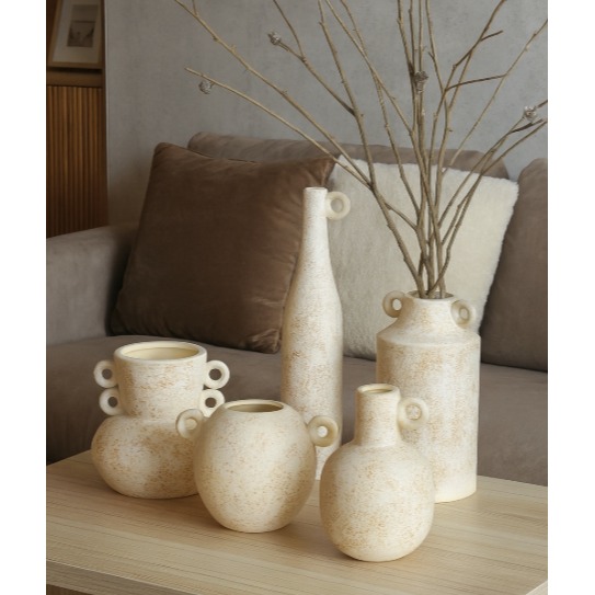 【巨路生活】侘寂風 陶瓷花瓶 極簡原始風與現代雕塑感設計陶瓷花瓶-細節圖5