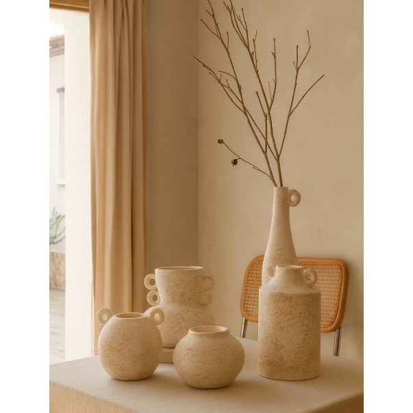 【巨路生活】侘寂風 陶瓷花瓶 極簡原始風與現代雕塑感設計陶瓷花瓶-細節圖6