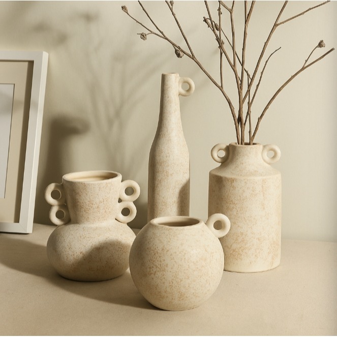 【巨路生活】侘寂風 陶瓷花瓶 極簡原始風與現代雕塑感設計陶瓷花瓶-細節圖7