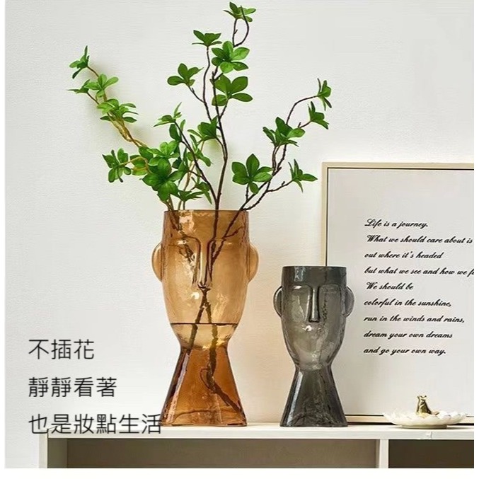 【巨路生活】人臉藝術花瓶 玻璃雕塑 × 現代藝術 × 居家美學-細節圖2