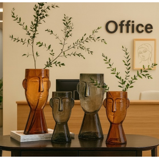 【巨路生活】人臉藝術花瓶 玻璃雕塑 × 現代藝術 × 居家美學-細節圖3