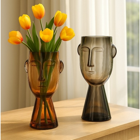 【巨路生活】人臉藝術花瓶 玻璃雕塑 × 現代藝術 × 居家美學-細節圖4