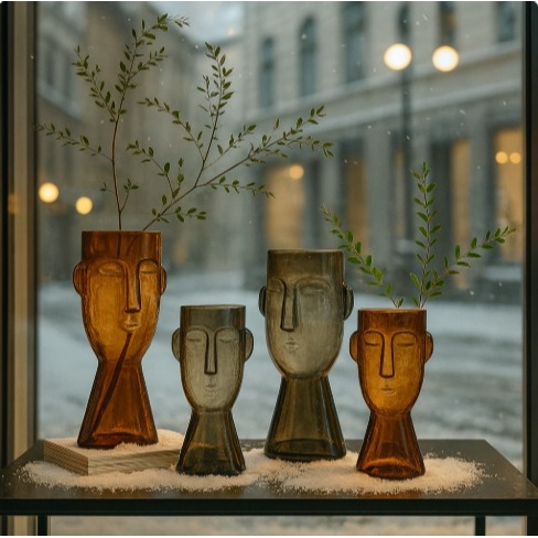 【巨路生活】人臉藝術花瓶 玻璃雕塑 × 現代藝術 × 居家美學-細節圖5