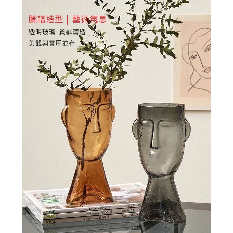 【巨路生活】人臉藝術花瓶 玻璃雕塑 × 現代藝術 × 居家美學-細節圖11