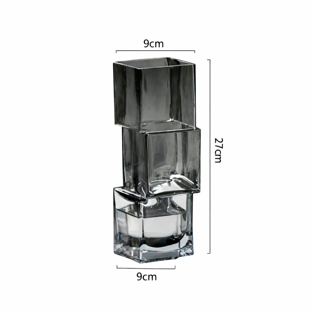 【巨路生活】玻璃花瓶　錯落之美・層層驚豔｜創意錯位玻璃花瓶-規格圖9