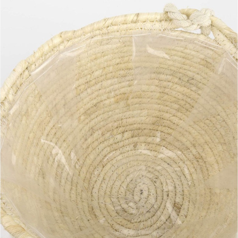 【巨路生活】手工編織麻繩吊掛花籃 玉米繩圓形吊繩 -玉米皮25cm花盆-細節圖7