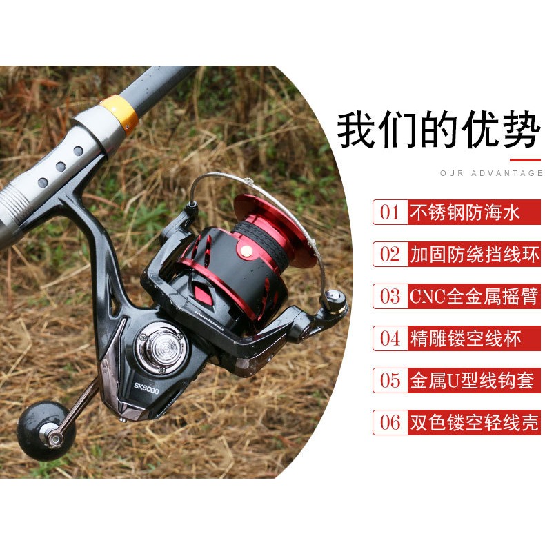 路亞天堂 SK全金属斜口線杯紡車捲線器 路亞 軟蟲 鐵板 VIB-細節圖4