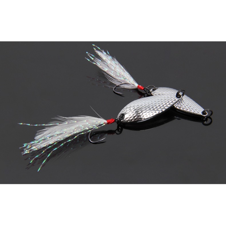 路亞天堂 湯匙亮片帶羽毛單鉤 路亞 魚餌 路亞 軟蟲 鐵板 VIB-細節圖2