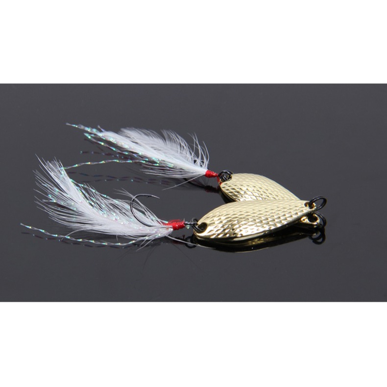 路亞天堂 湯匙亮片帶羽毛單鉤 路亞 魚餌 路亞 軟蟲 鐵板 VIB-細節圖3