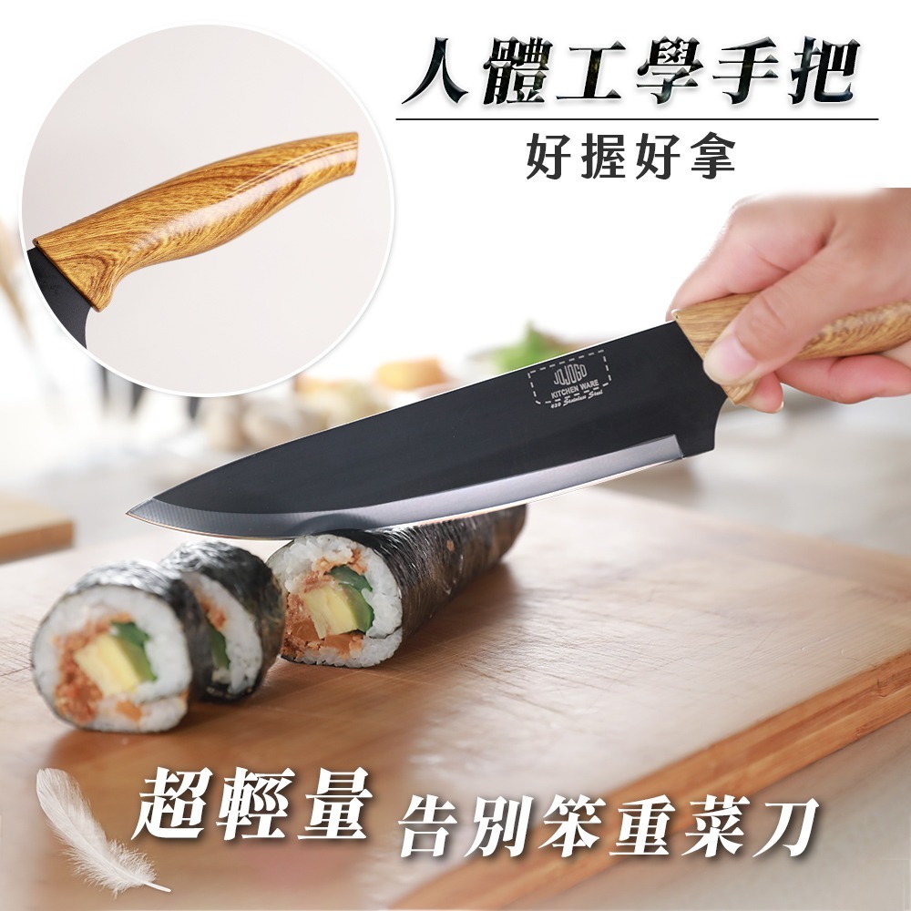 JOJOGO 黑鑽不鏽鋼17件刀具组 免運 刀具組 主厨刀 切片刀 水果刀 剪刀 磨刀器 萬用刀 牛排刀 吐司刀-細節圖5