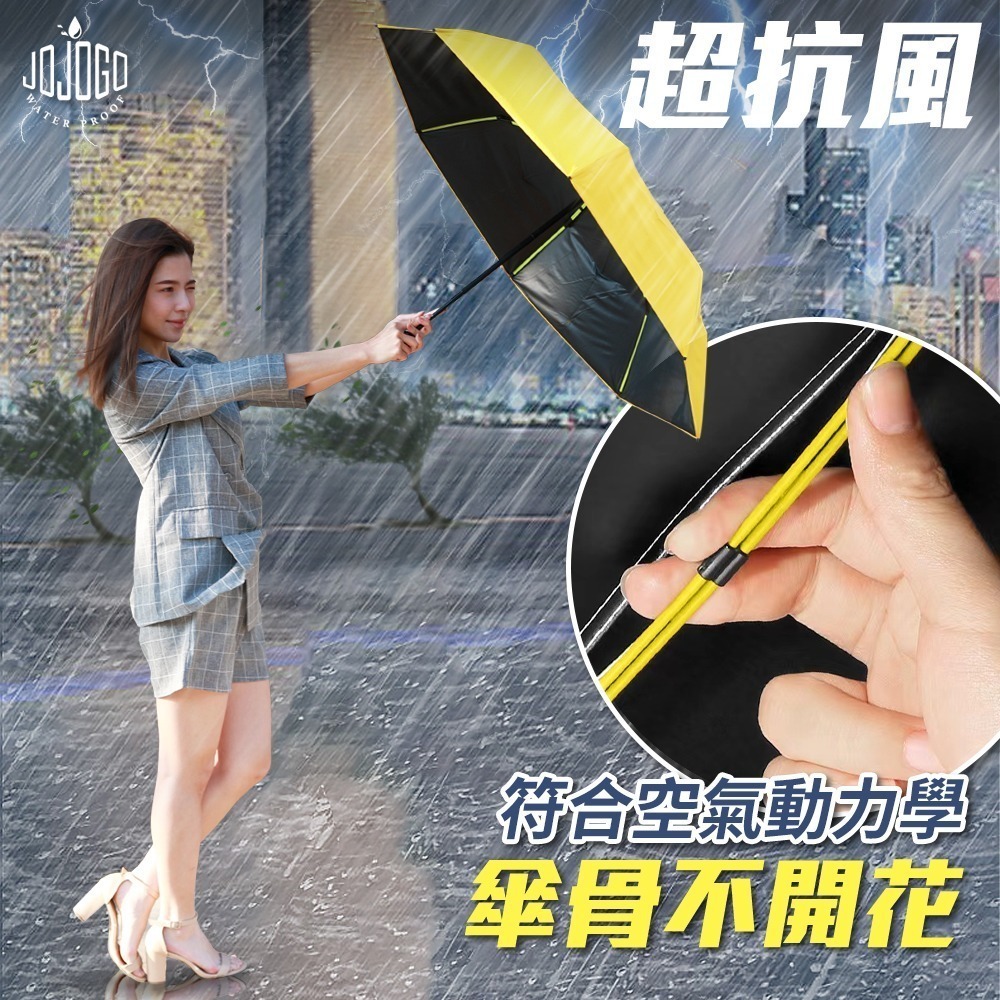 JOJOGO 16骨輕量強鋒傘 輕量傘 自動傘 車用雨傘 加大傘 輕量傘 雨傘 折疊傘 黑膠傘 防曬傘 防曬-細節圖3