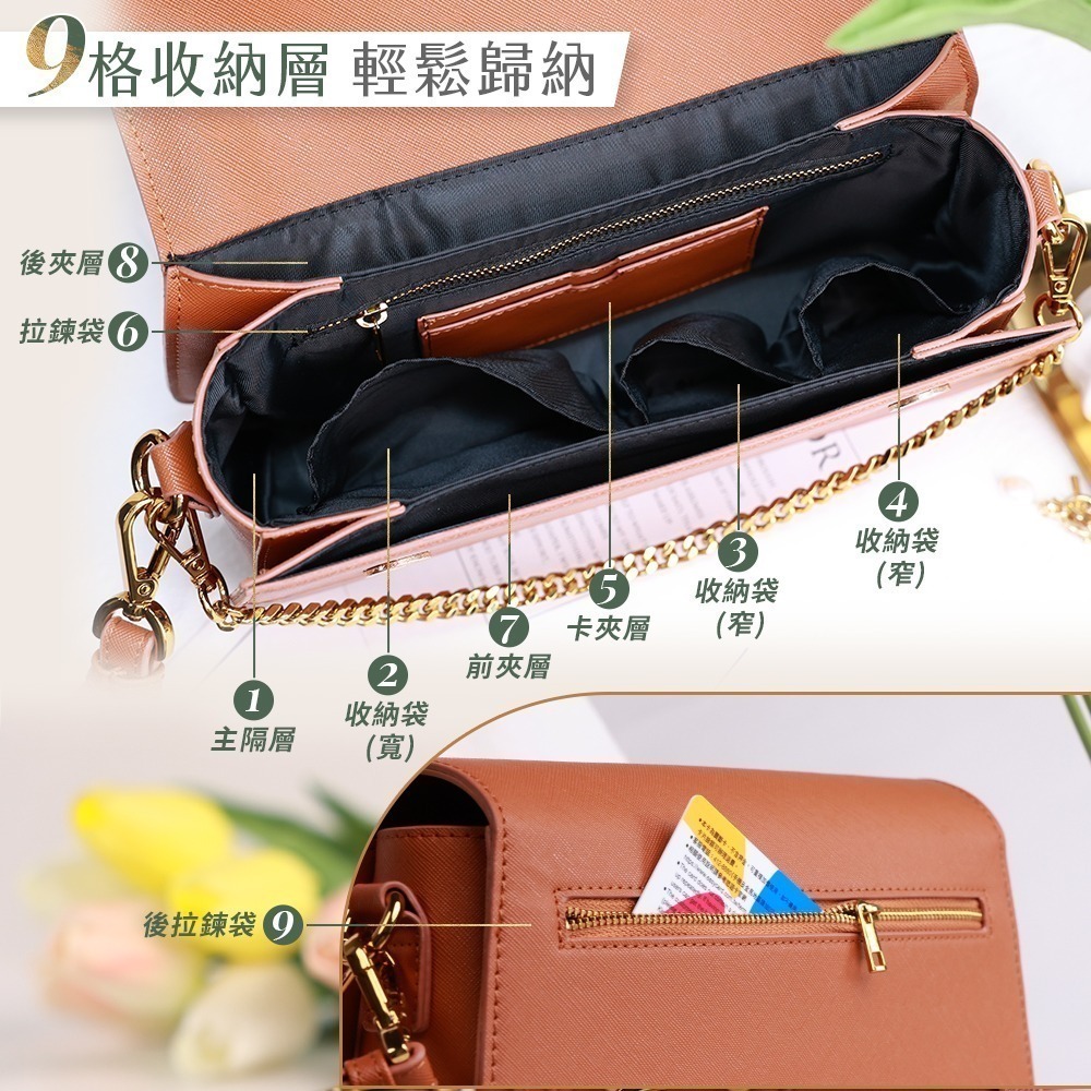 【7-ELEVEN門市團購】JOJOGO 鉑金百搭造型鏈條包 鏈條包 單肩小包 方包 女用包 斜肩包 包包 斜背包-細節圖5