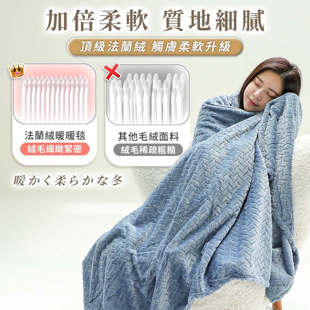 經典麥穗緹花暖暖毯 法蘭絨毯子 被子 毯子 雙人被 暖毯 寶寶毯 寵物毯 冷氣毯薄毯 沙發毛毯-細節圖5