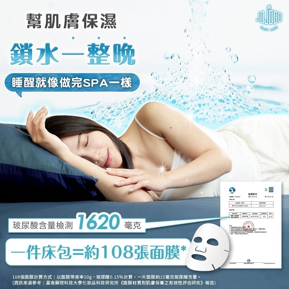 JOJOGO 揪揪購 超彈力玻尿酸冰感床包組 (單人/單人加大) 床包 涼感床包-細節圖6