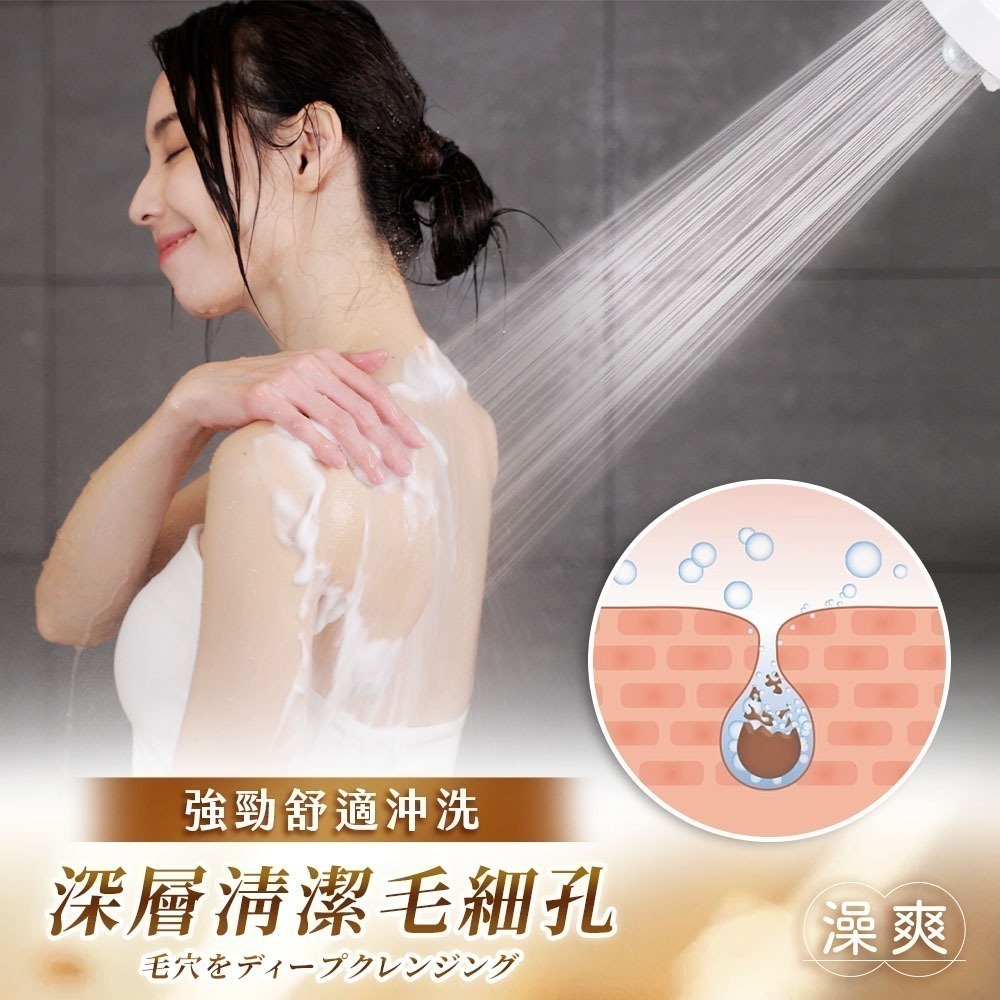 JOJOGO 澡爽 水舞增壓過濾蓮蓬頭組 附濾心5入 過濾蓮蓬頭 加壓蓮蓬頭 浴室蓮蓬頭-細節圖5