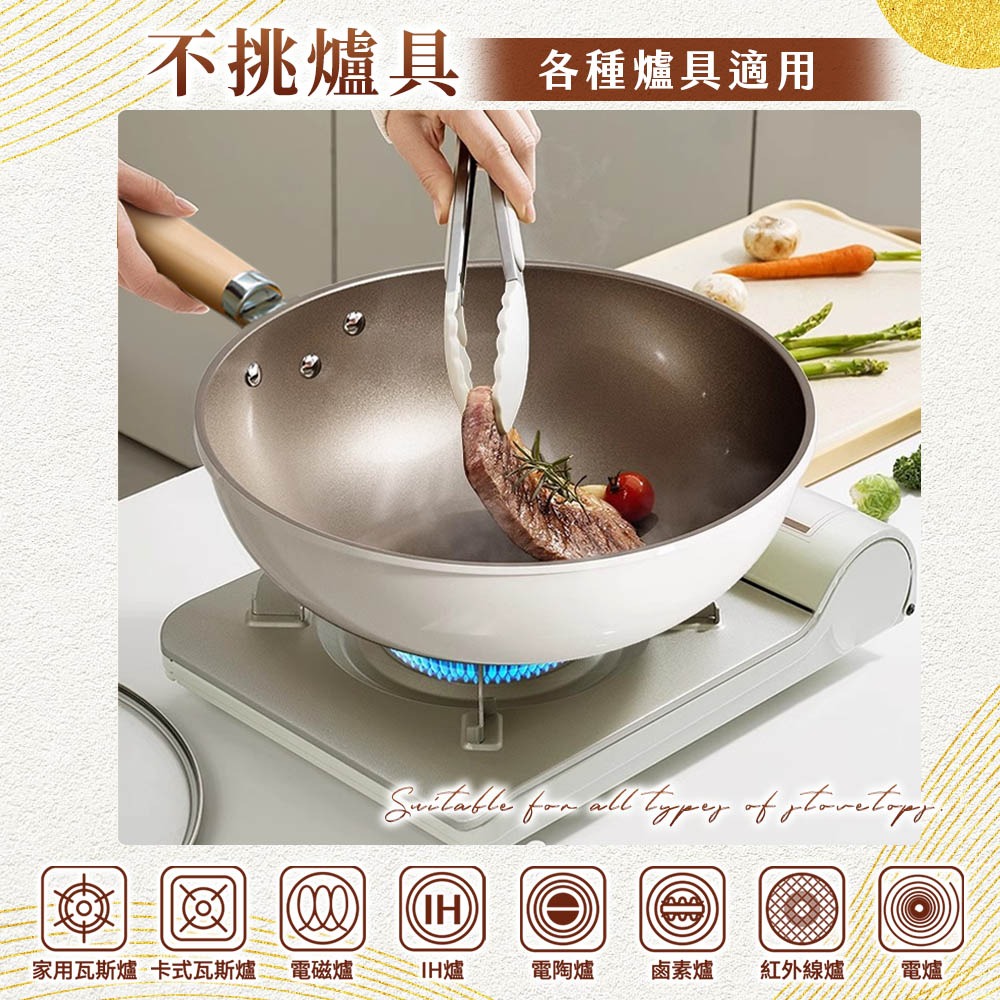 JOJOGO 鈦瓷瀝油鍋具八件組 平底鍋 炒鍋 不沾鍋 不沾平底鍋 炒鍋 煎鍋 湯鍋 鍋具多件組 鈦瓷鍋 料理鍋-細節圖10