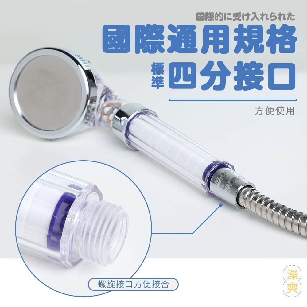 【7-ELEVEN 門市團購】澡爽三倍增壓過濾蓮蓬頭組 2入組 附5支濾心/組 蓮蓬頭過濾 增壓蓮蓬頭 蓮蓬頭組-細節圖10