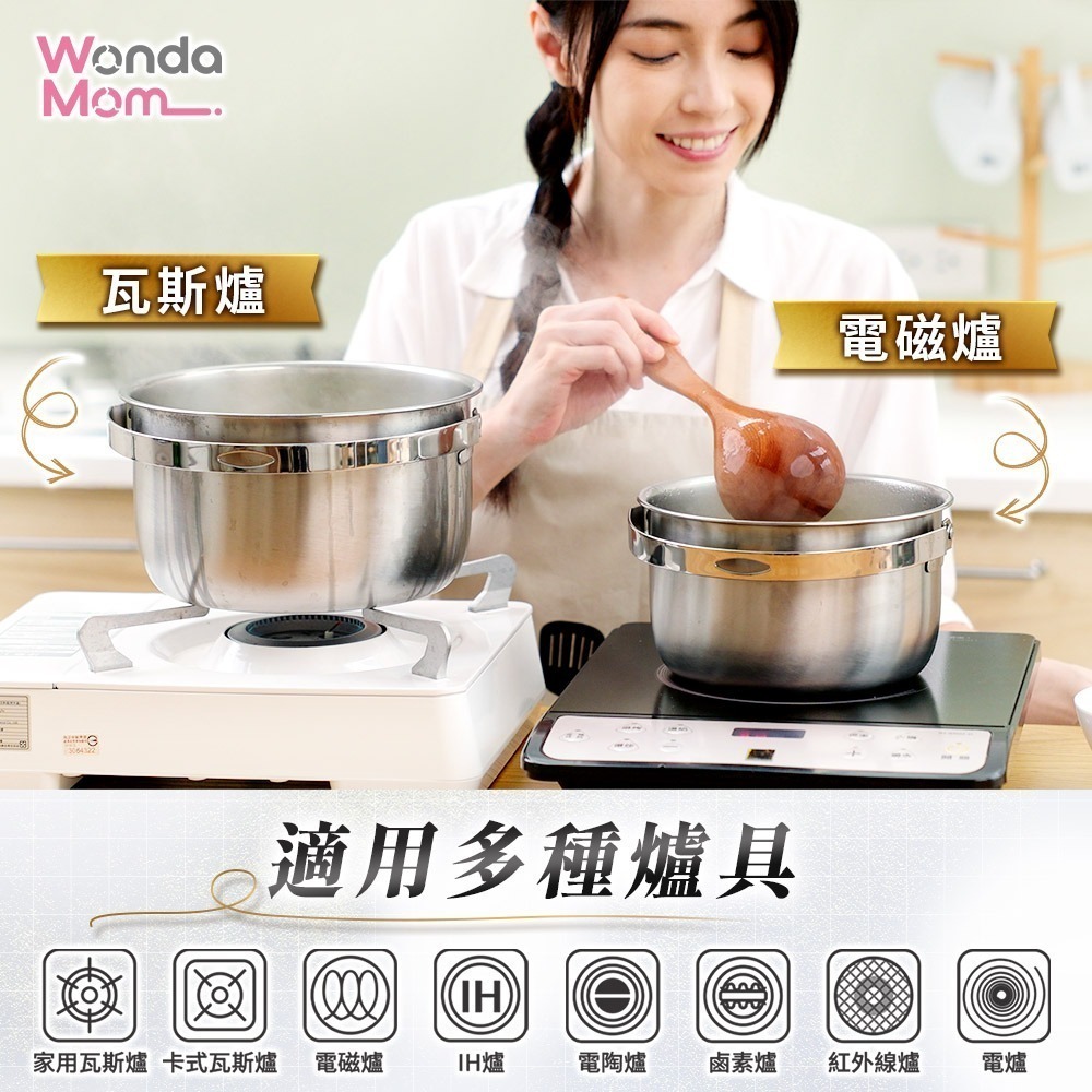 【7-ELEVEN 門市團購】Wondamom 不鏽鋼百搭調理鍋六件組  304不鏽鋼 內鍋 湯鍋 燉鍋 萬用鍋-細節圖8
