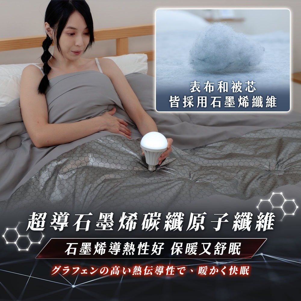 JOJOGO 揪揪購 石墨烯超導暖暖被 石墨烯棉被 石墨烯被 發熱被 厚棉被 棉被 保暖 被子 羽絨被 厚棉被 暖暖被-細節圖3