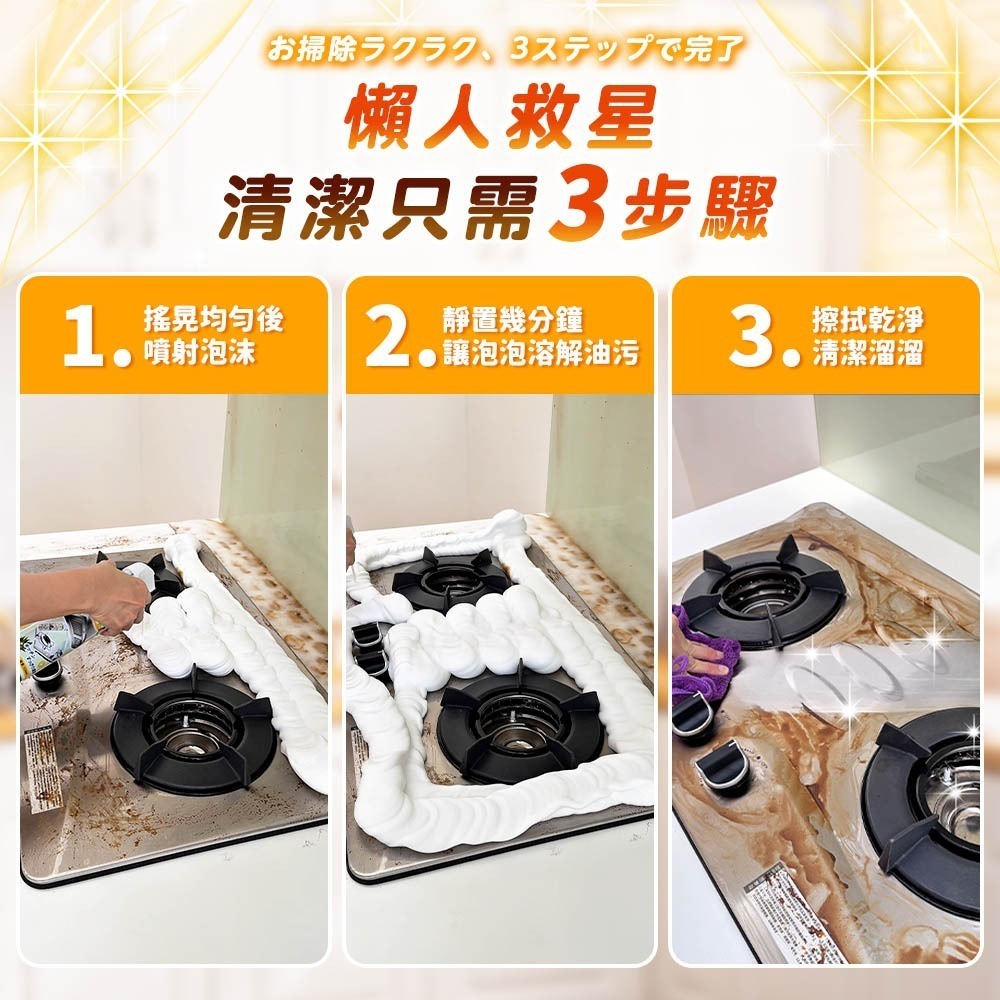 【限時購】衣麗亮白 強中強去油污清潔慕斯 2入組 520ml /瓶-細節圖2