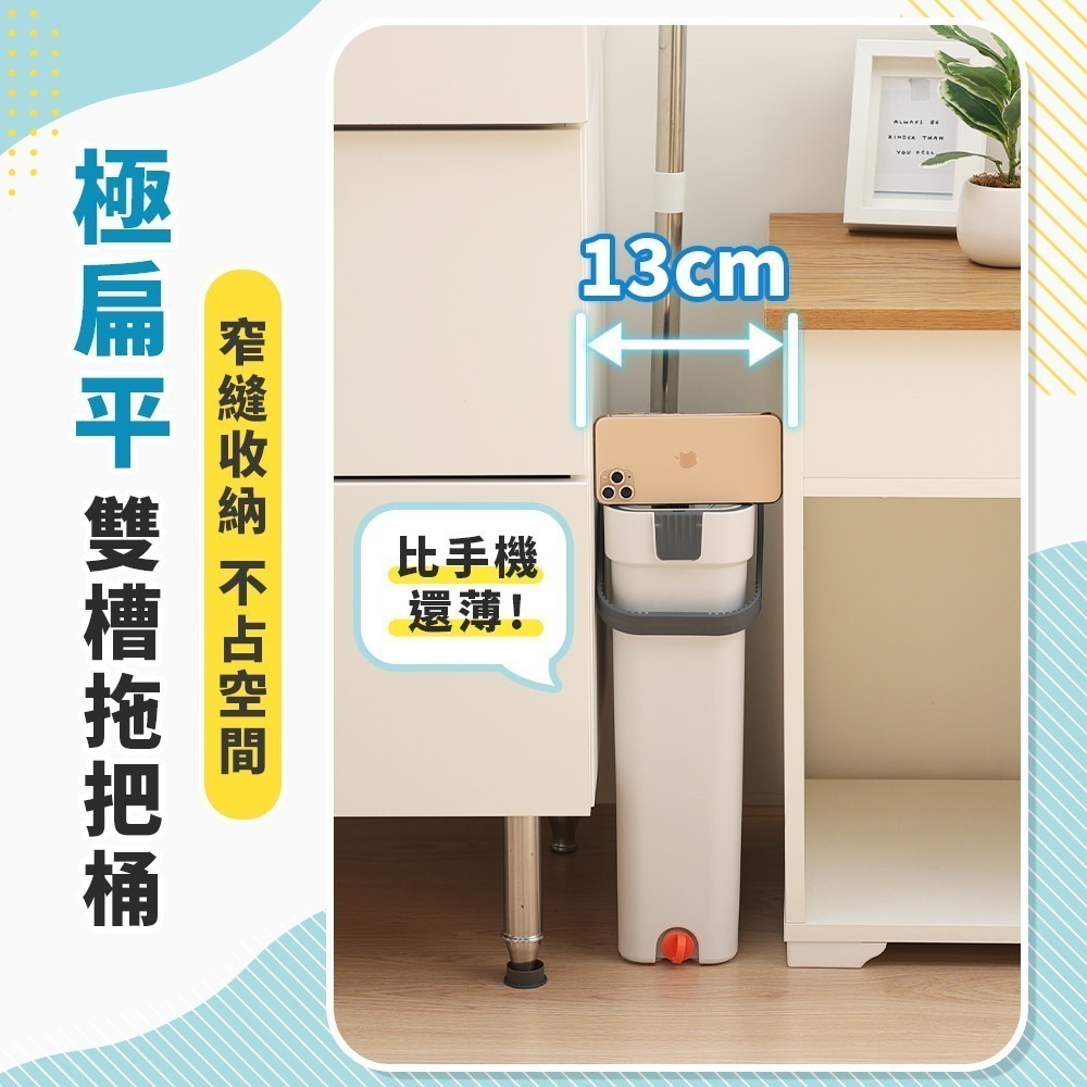 【7-ELEVEN 門市團購】污利海 極薄輕淨拖 平板拖把 平板拖把 淨汙分離拖把 汙水分離拖把 旋轉拖把-細節圖2