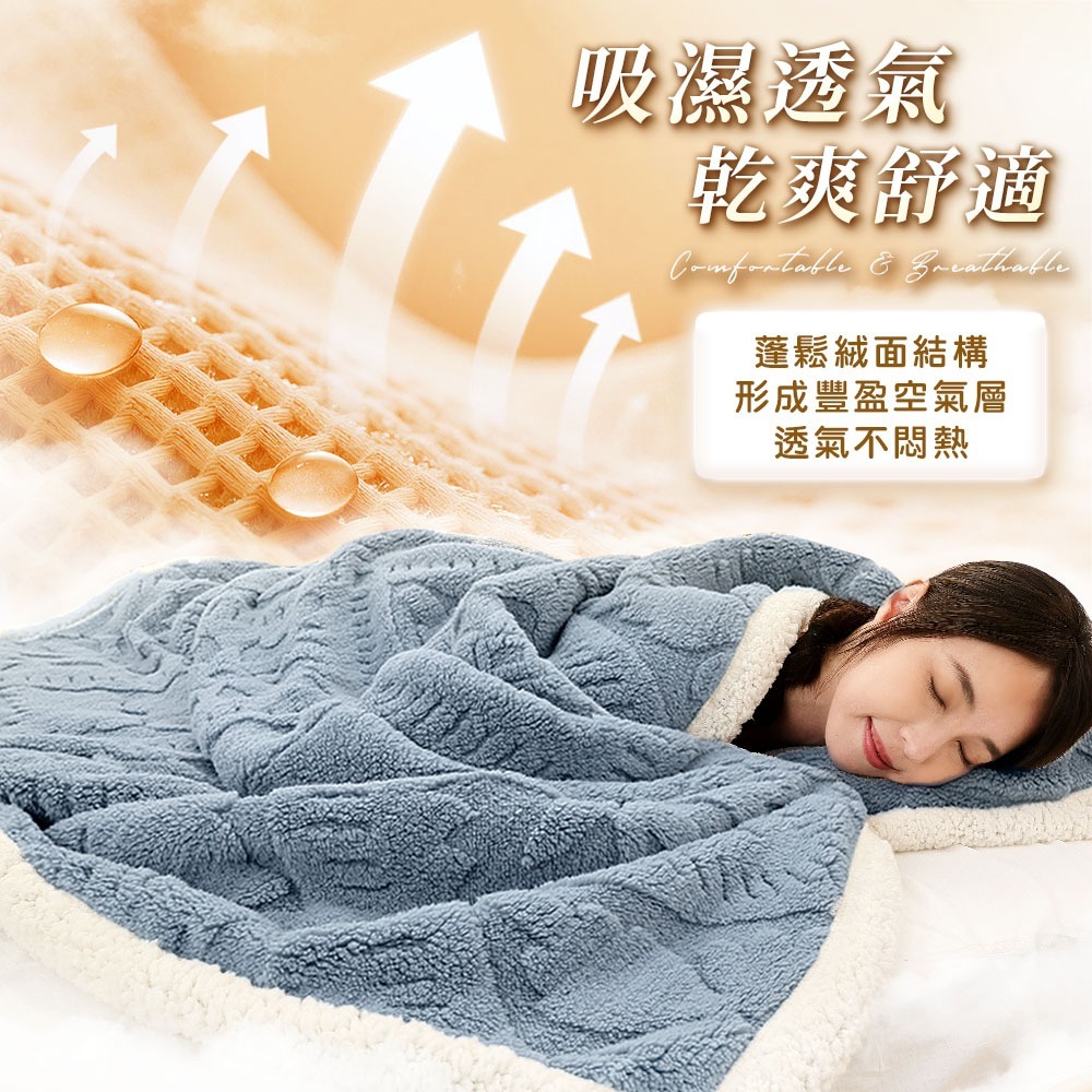 JOJOGO 揪揪購 美麗絨暖暖被 加長尺寸 毛毯 毯子 雙人被 暖暖被 寶寶毯 溫暖被 毛毯 羊糕絨 羽絨被 石墨烯-細節圖10