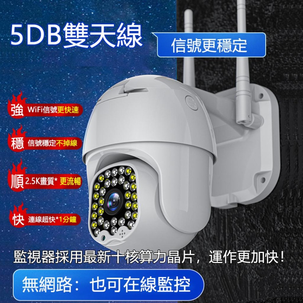 yoosee 無線監視器 十四代 WiFi 300萬 2.5K高清畫素 彩色夜視 廣角 戶外 追蹤報警 網路 智能攝影機-細節圖2