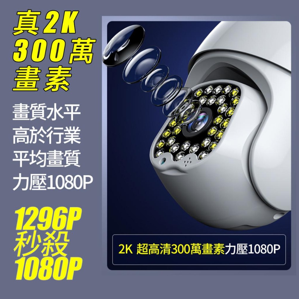 yoosee 無線監視器 十四代 WiFi 300萬 2.5K高清畫素 彩色夜視 廣角 戶外 追蹤報警 網路 智能攝影機-細節圖4