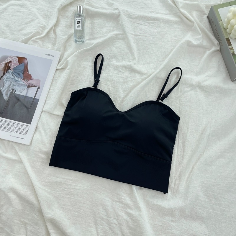 【冰絲吊帶 小可愛 bra top】背心 細肩帶 文胸 冰絲質感-規格圖11