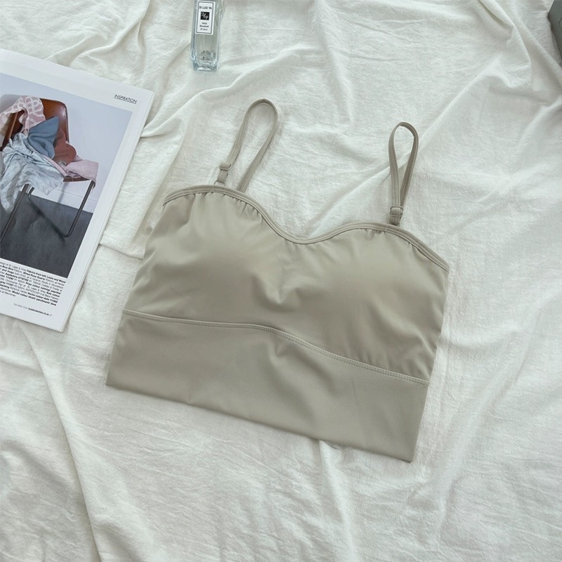 【冰絲吊帶 小可愛 bra top】背心 細肩帶 文胸 冰絲質感-規格圖11