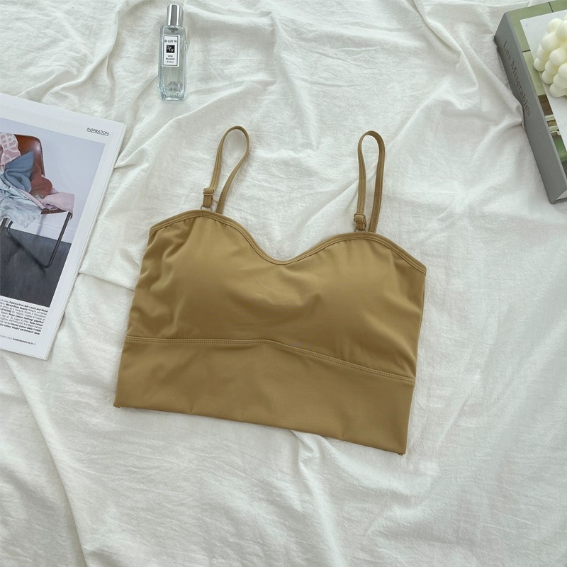 【冰絲吊帶 小可愛 bra top】背心 細肩帶 文胸 冰絲質感-規格圖11