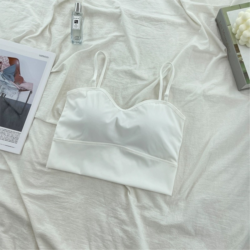 【冰絲吊帶 小可愛 bra top】背心 細肩帶 文胸 冰絲質感-規格圖11