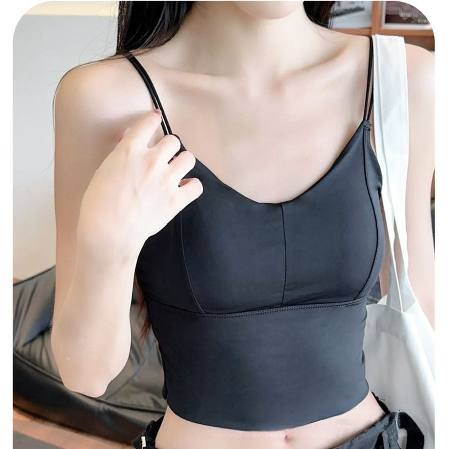 【冰絲吊帶 小可愛 細肩帶】可調節肩帶 文胸 bratop 無痕內衣 內搭背心 夏日穿搭-規格圖9