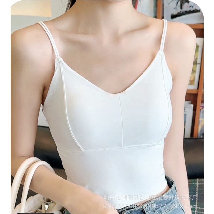 【冰絲吊帶 小可愛 細肩帶】可調節肩帶 文胸 bratop 無痕內衣 內搭背心 夏日穿搭-規格圖9