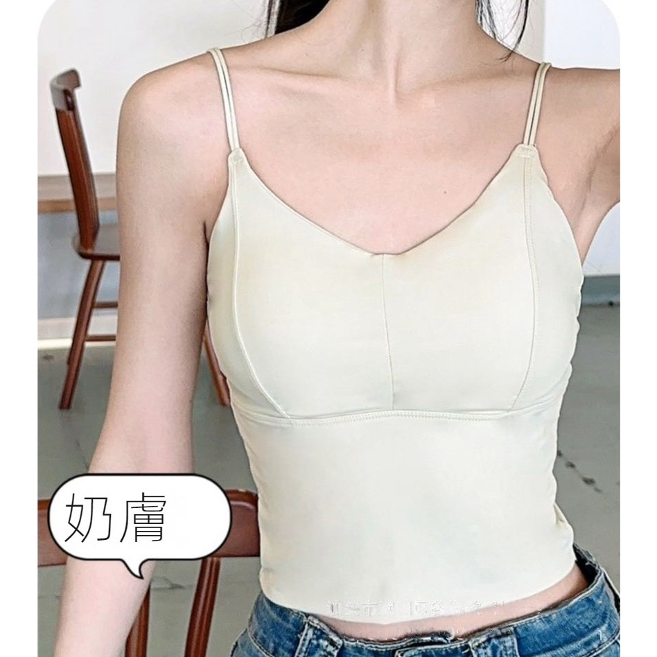【冰絲吊帶 小可愛 細肩帶】可調節肩帶 文胸 bratop 無痕內衣 內搭背心 夏日穿搭-規格圖9