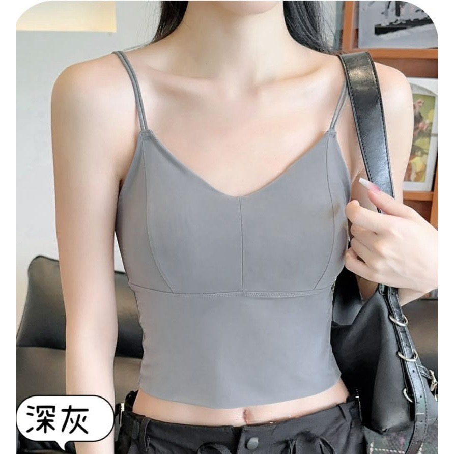 【冰絲吊帶 小可愛 細肩帶】可調節肩帶 文胸 bratop 無痕內衣 內搭背心 夏日穿搭-規格圖9