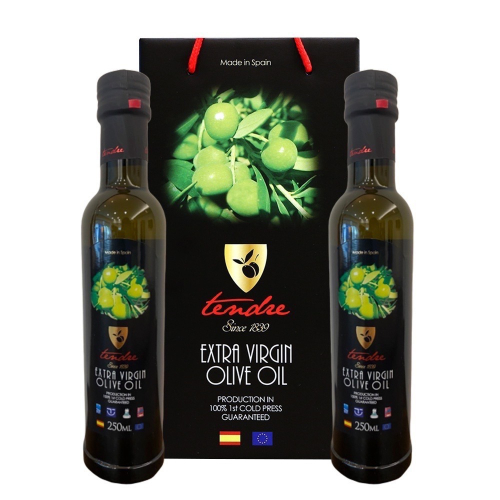 ￼西班牙 TENDRE 添得瑞 100%初榨冷壓 頂級橄欖油 2入禮盒組 [甄品饌]