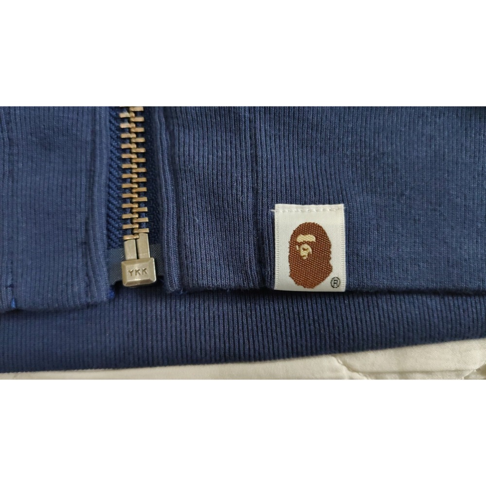 APE BAPE LOGO連帽外套 藍狼 藍迷彩 M號 正品 日本製 COLOR CAMO ZIP HOODIE-細節圖6