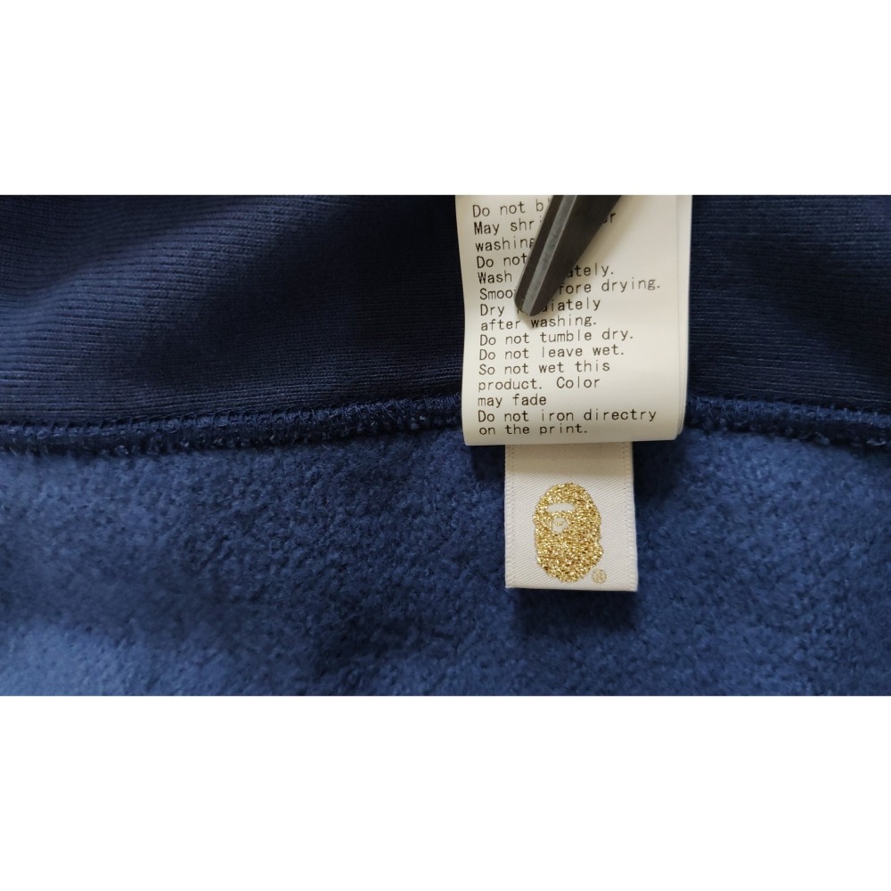 APE BAPE LOGO連帽外套 藍狼 藍迷彩 M號 正品 日本製 COLOR CAMO ZIP HOODIE-細節圖10